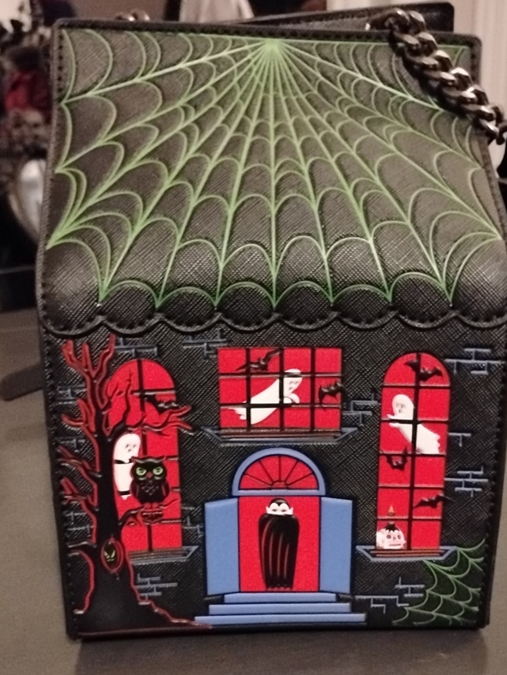 Haunted House Decorative Accent Box in Black and Green